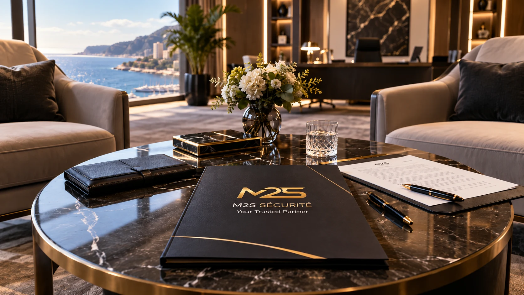 High-end M2S Sécurité meeting office overlooking the sea in Monaco